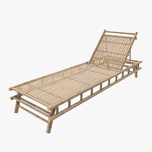 bamboo sunbed 3D model