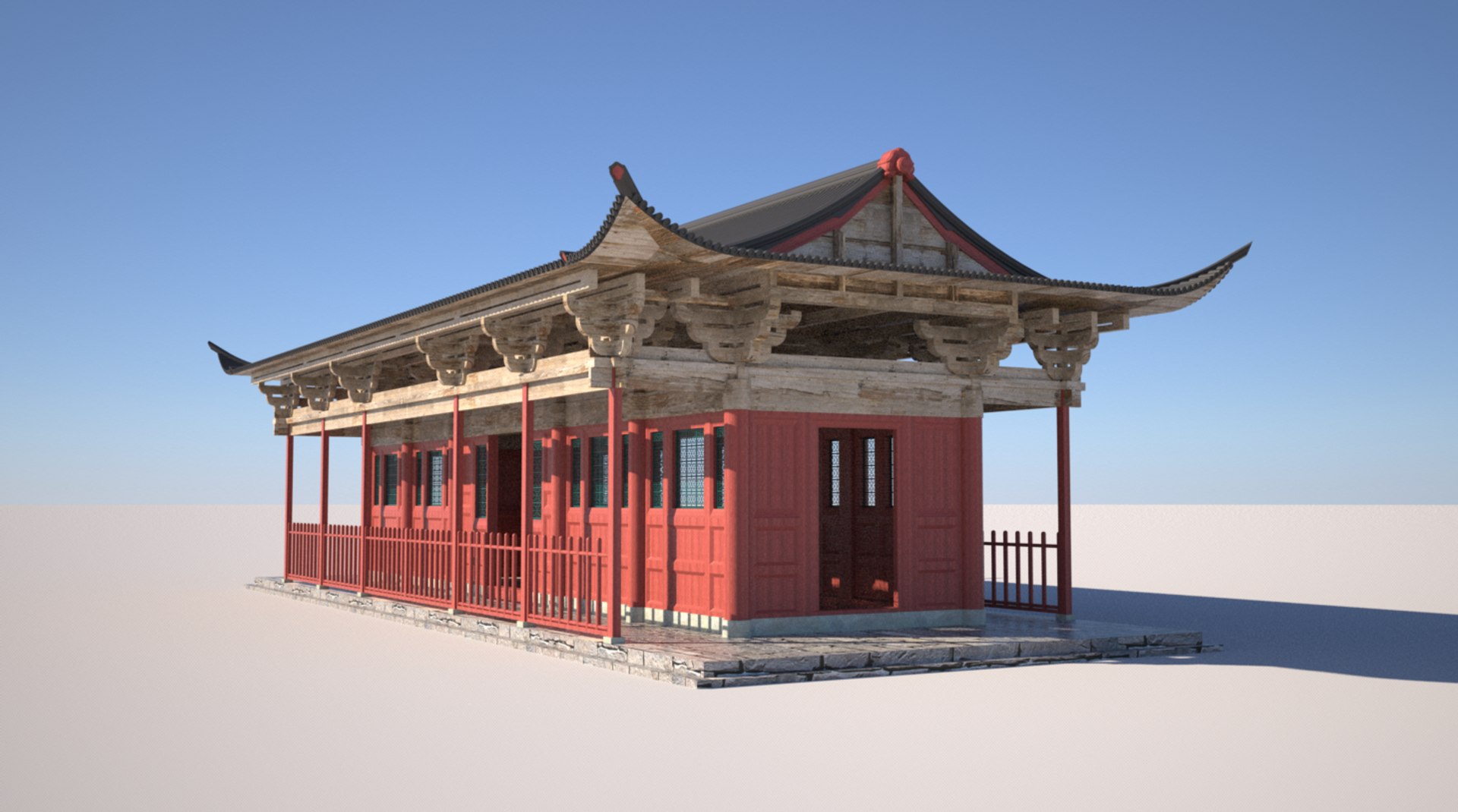 Chinese Temple 3d Model