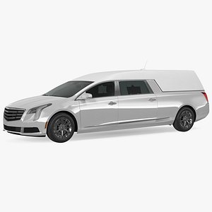 White Luxury Hearse Car Rigged