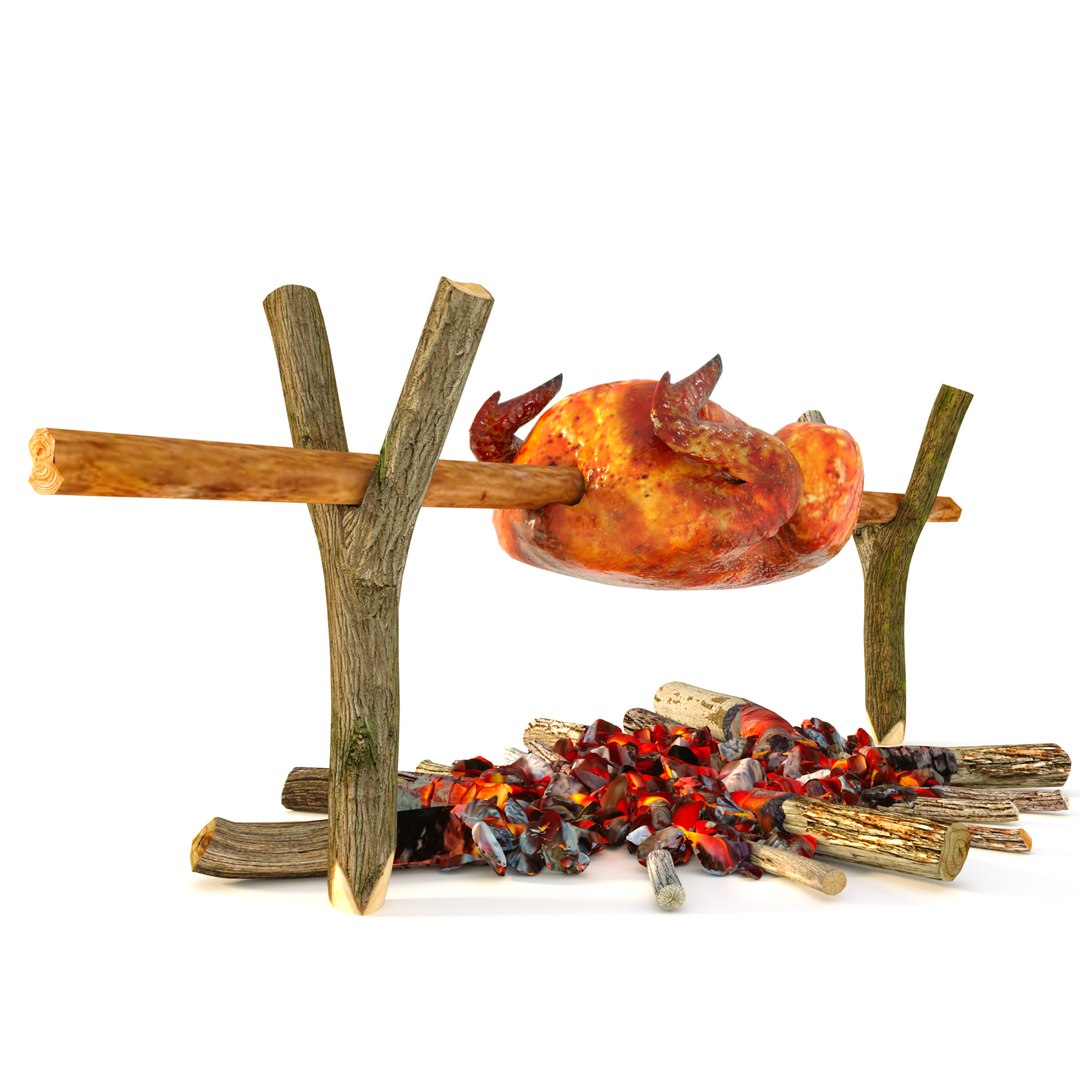 Roasted Chicken On A Stick 3D Model TurboSquid 1925274