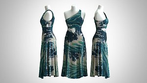 3D Woman Dress 2 Ocean Wave