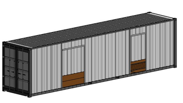 Família de Revit Paramétrico de Contêiner de Remessa Modelo 3D ...