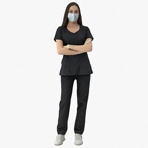 3D Elizabeth Uniform Medical 01 Idle Pose 03