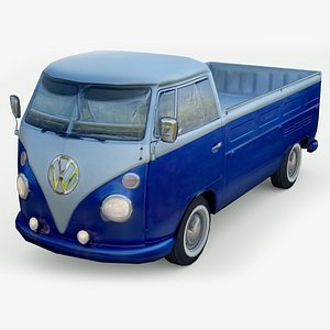 3D 1975 Volkswagen Kombi Pickup Transporter model