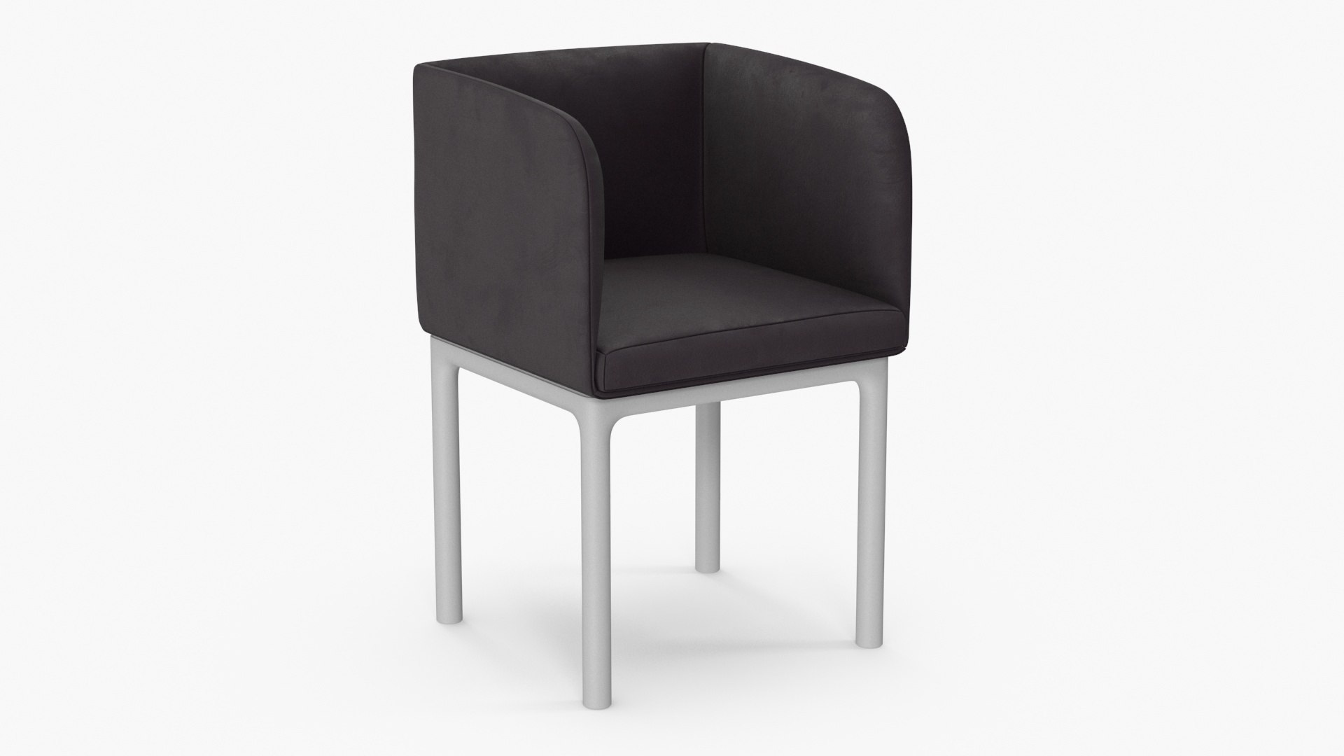 Modern Upholstered Chair with Wooden Legs 3D model preview