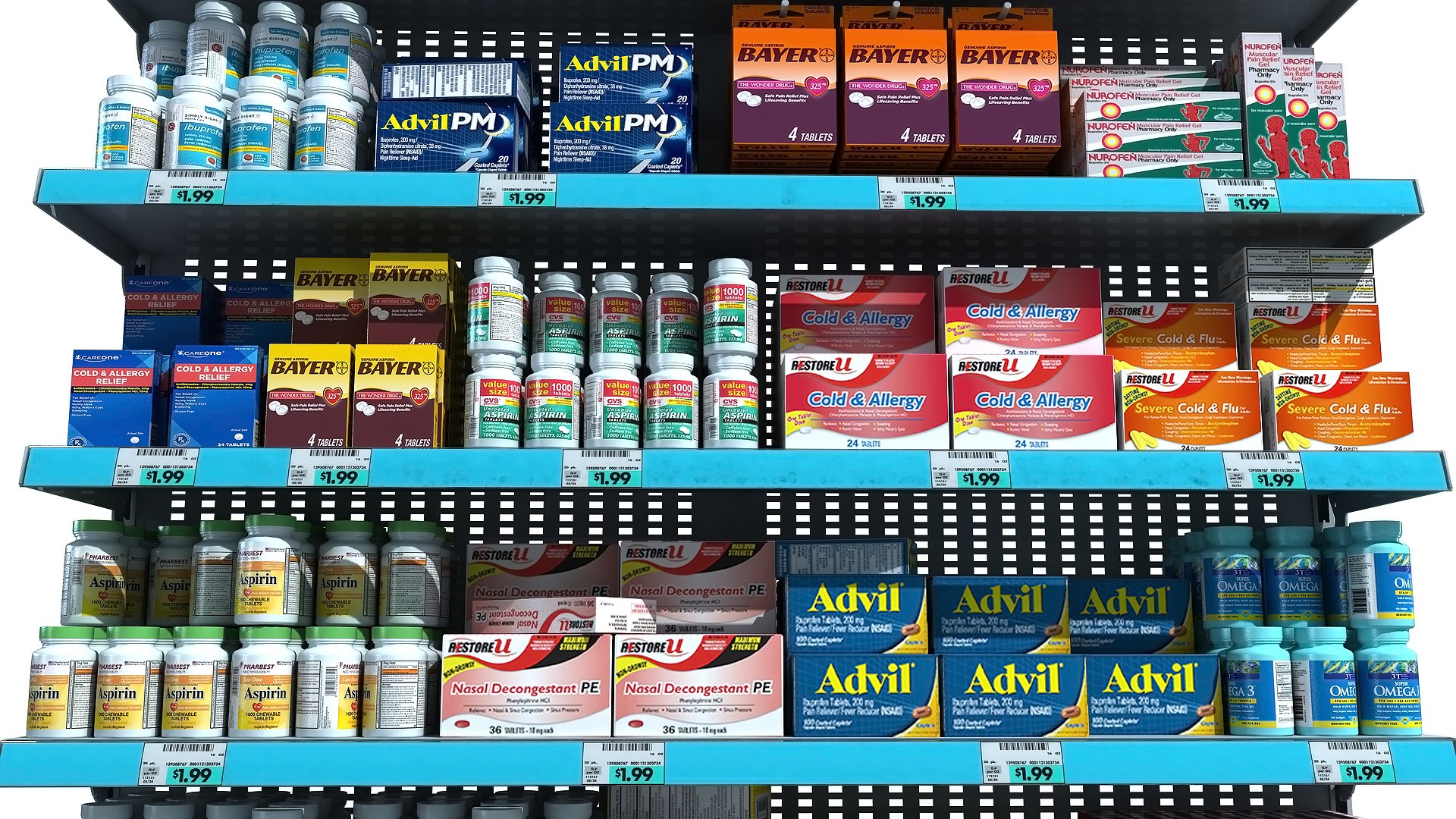 Drugstore Pharmacy Shelf Model TurboSquid 1459810