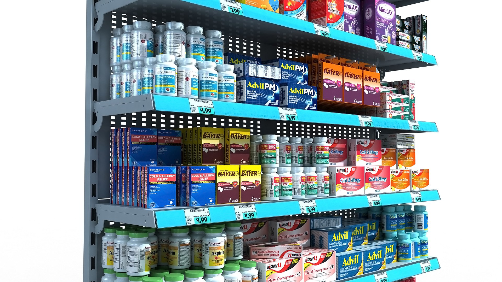 Drugstore Pharmacy Shelf Model TurboSquid 1459810