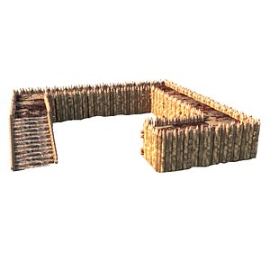 3D model wall c castle