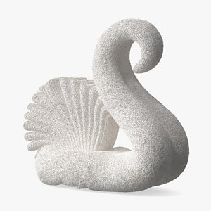 Designer Towel Swan White Fur for Maya