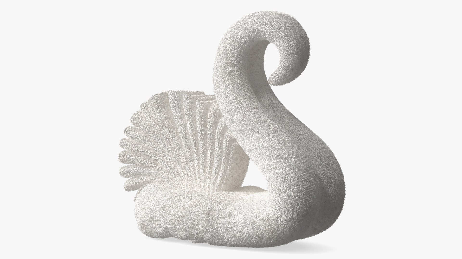 Designer Towel Swan White Fur for Maya 3D model preview