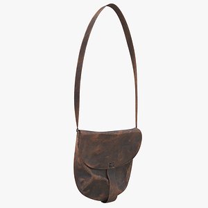 Old Rustic Leather Bag 3D model
