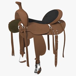3D Western Trail Saddle Fur model