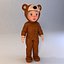 Luigi Little Boy en un traje de oso