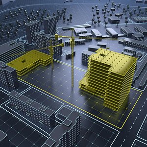 construction city town 3D model