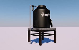 3D black water tank tinaco model