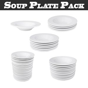 3D soup plate pack - model