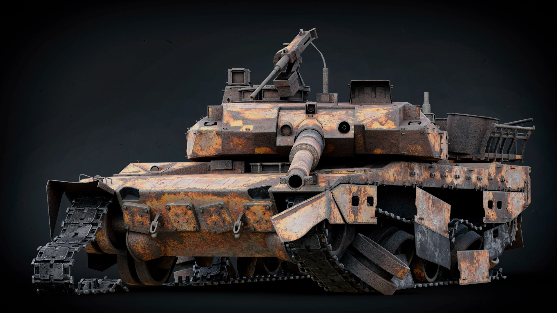 3D Type 10 Destroyed Main Battle Tank - TurboSquid 2152361
