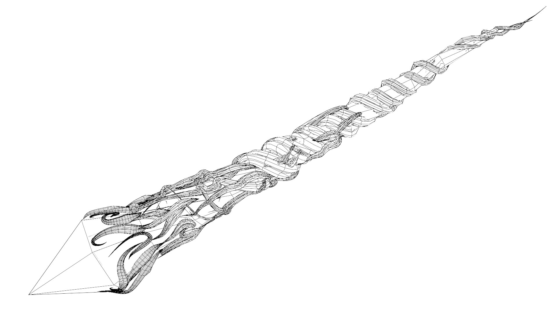 Crystal wand model TurboSquid 1947434