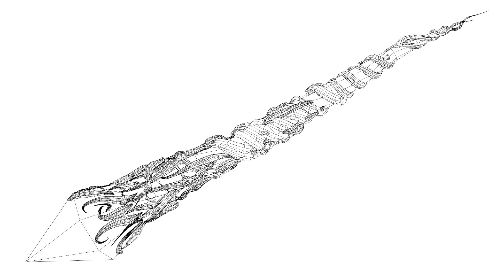 Crystal wand model TurboSquid 1947434