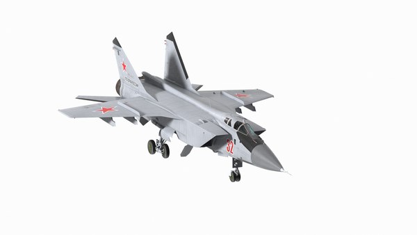 3D модель Микоян МиГ-31 Сверхзвуковой самолет-перехватчик в оснащении ...