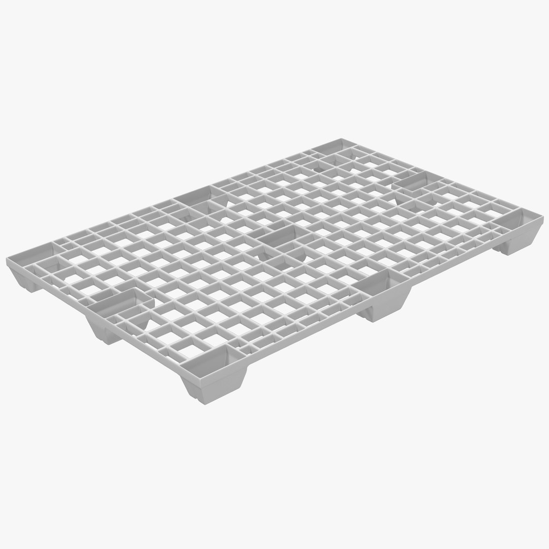 Plastic Pallet 2 White 3D Model 3D model preview