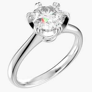 Jewelry Engagement Ring Diamond Basket CAD Design--CC38-5-8mm 3D
