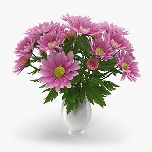 3d chrysanthemum vase model