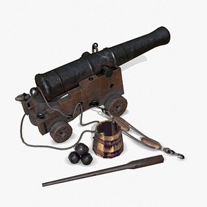 cannon old naval 3D model
