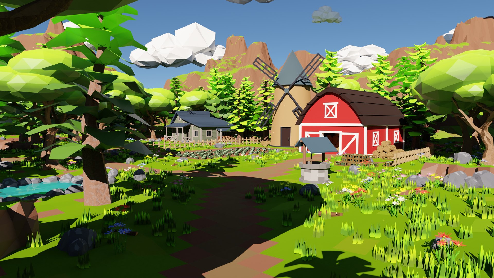 Farm Scene 3D model 3D model - TurboSquid 2072132