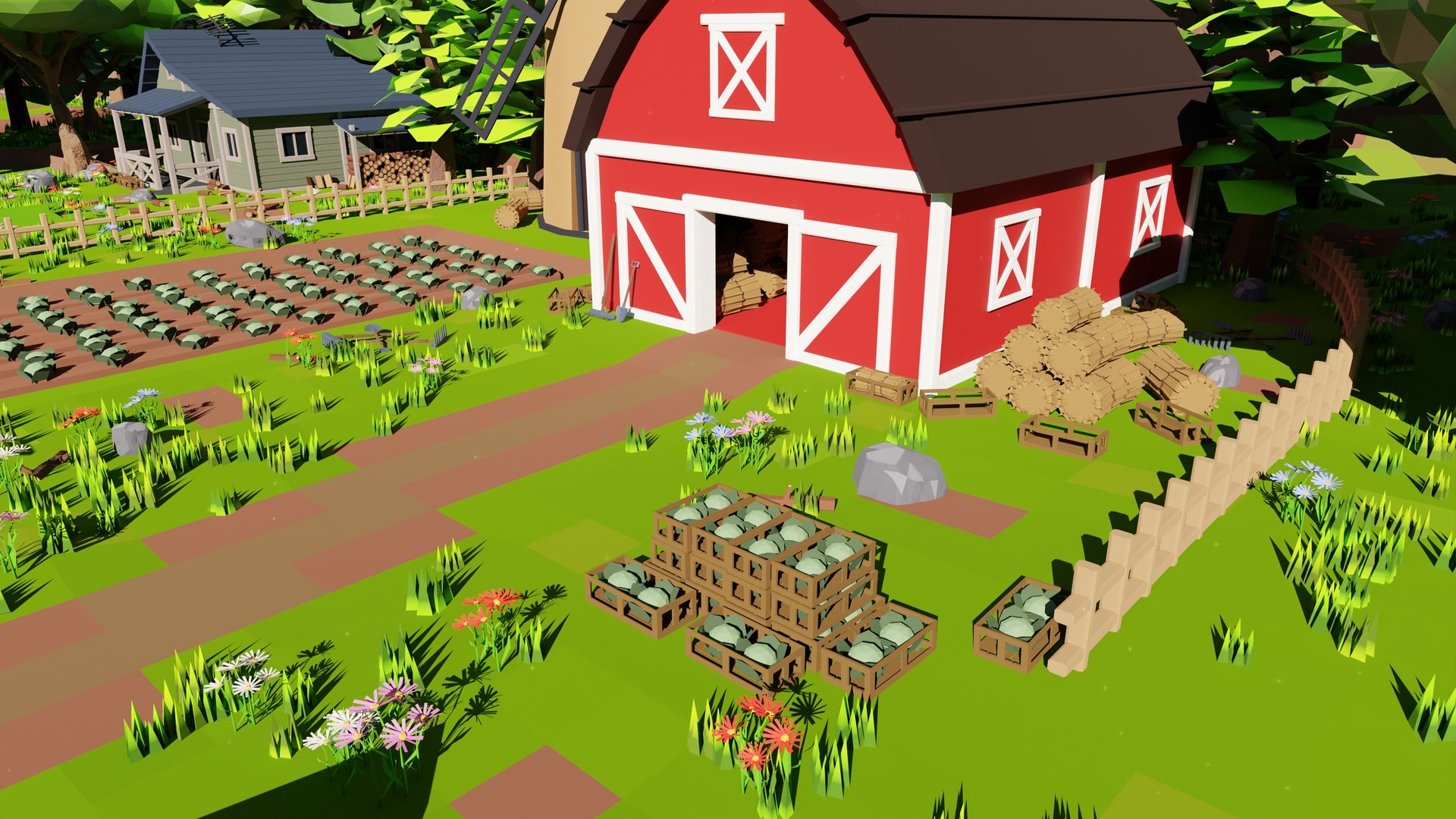 Farm Scene 3D model 3D model - TurboSquid 2072132