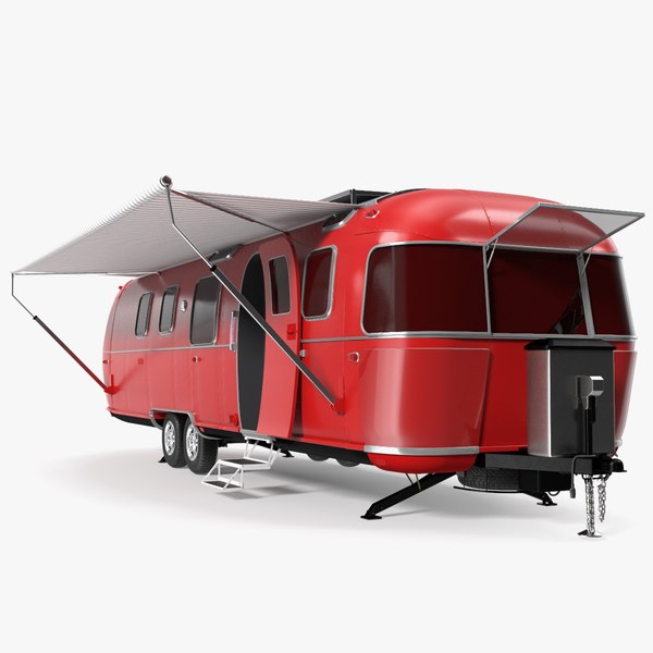 modelo 3d Remolque de viaje clásico rojo - TurboSquid 2157594