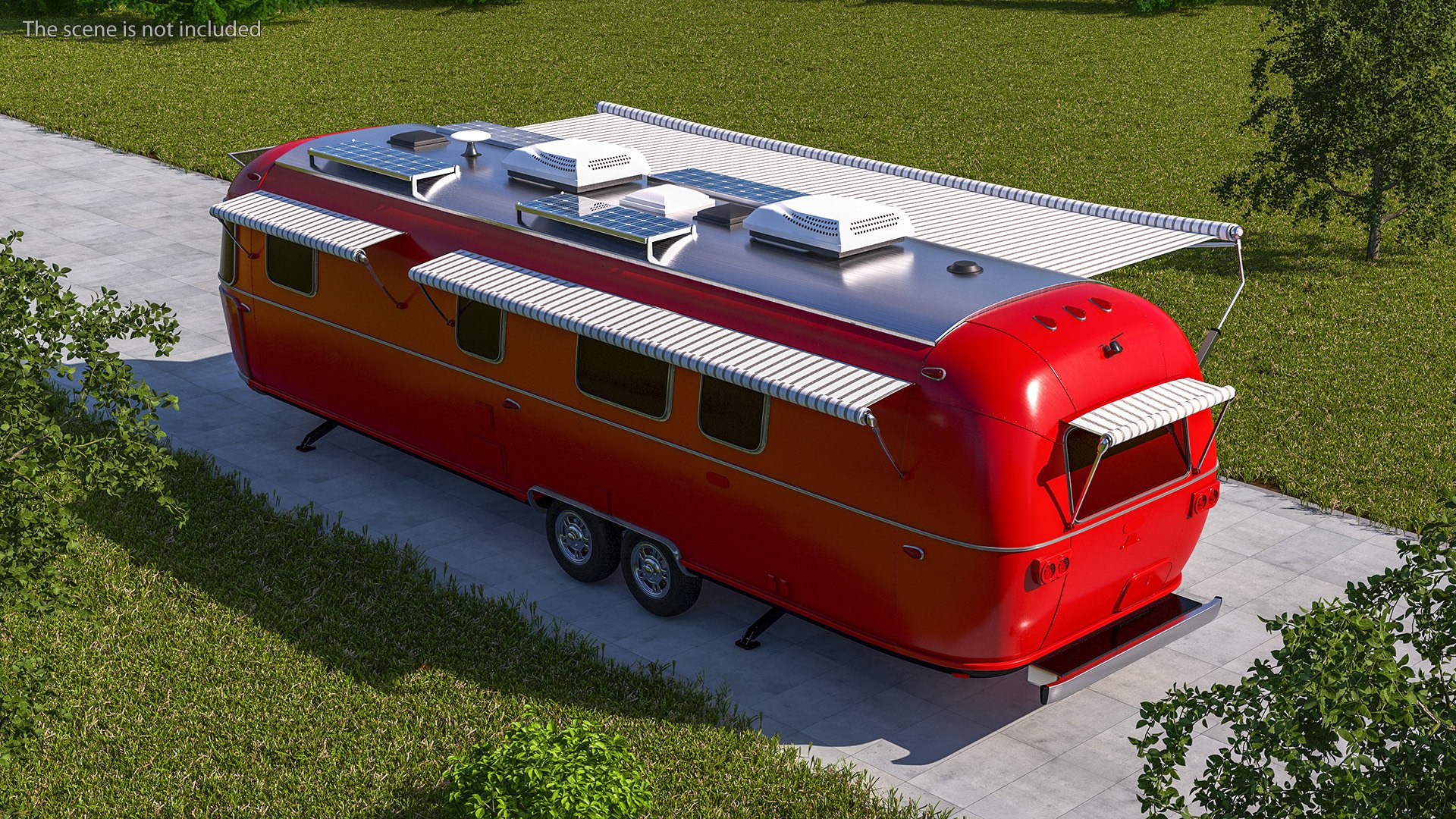 Classic Travel Trailer Red 3D model - TurboSquid 2157594