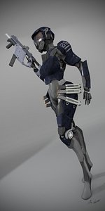 3d model cyborg infantry