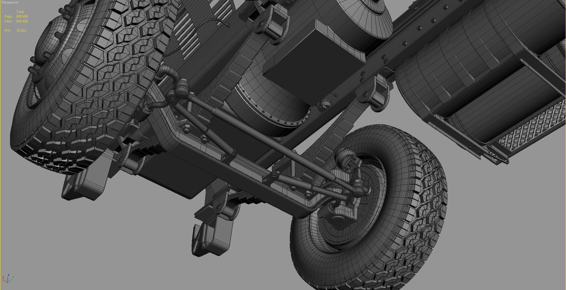 3d truck chassis completely model