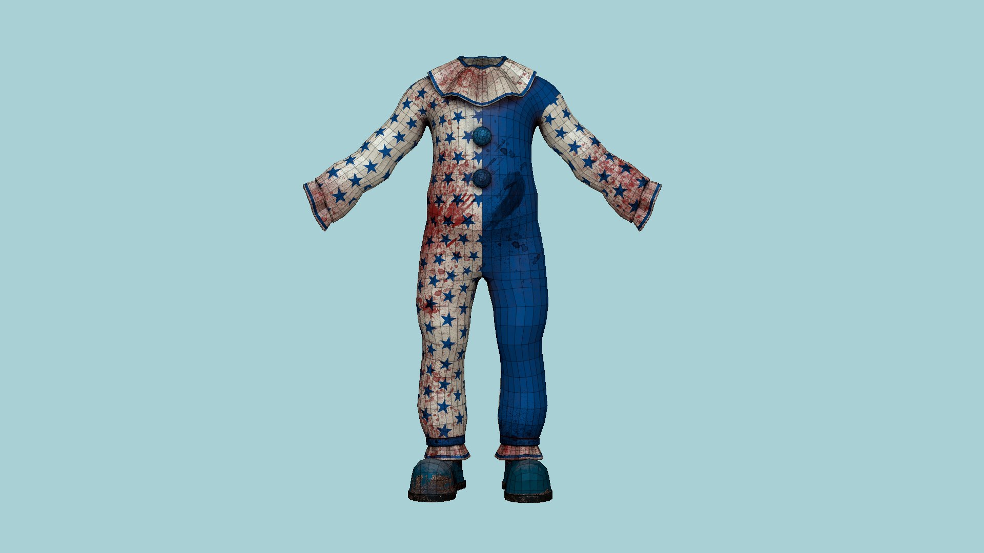 Clown Terror Outfit A04 White Blue Character Design 3d Model Turbosquid 2051046