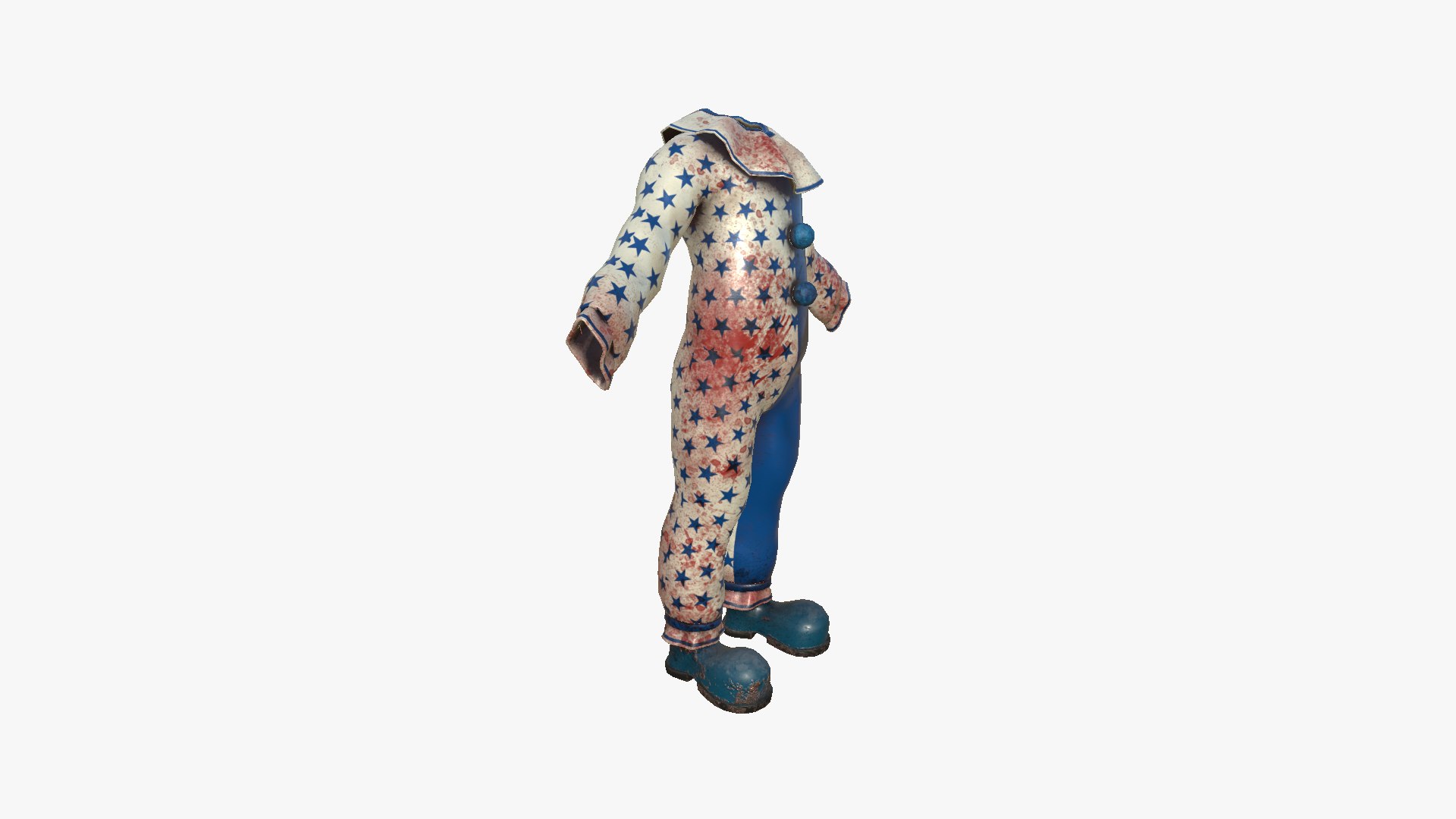 Clown Terror Outfit A04 White Blue Character Design 3d Model Turbosquid 2051046