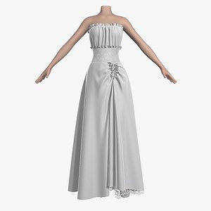 3d wedding dress 006 female model
