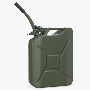 Metal Fuel Can with Flexible Spout Green