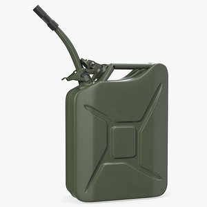 Metal Fuel Can with Flexible Spout Green