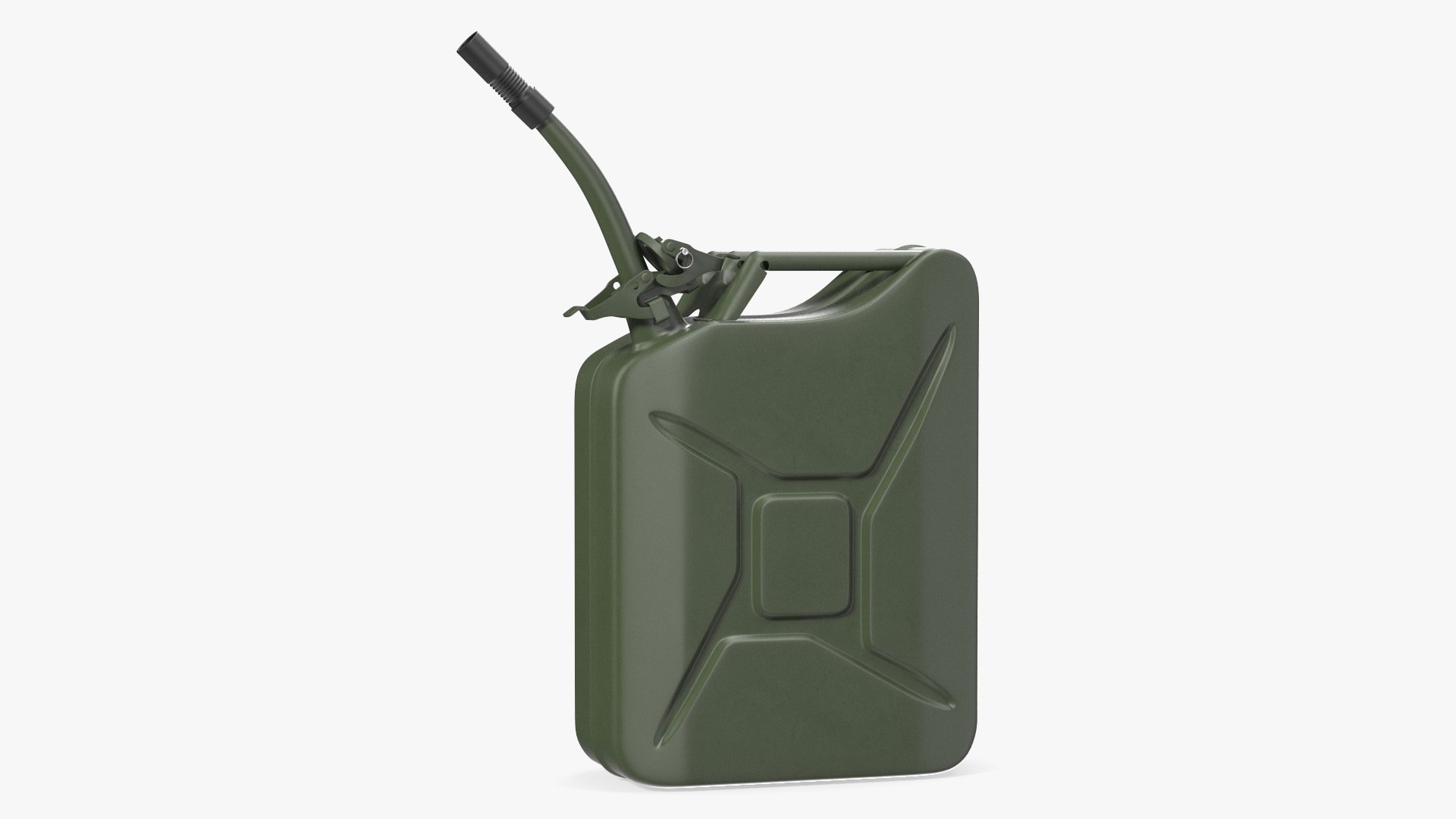 Metal Fuel Can with Flexible Spout Green 3D model preview
