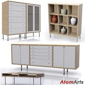 ikea magiker furniture cabinets 3d model