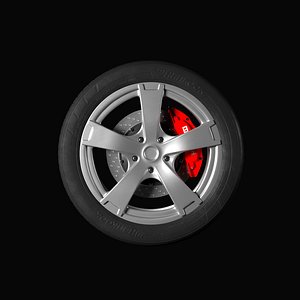 3D Car Alloy Wheel and Rim R17 Hankook