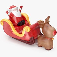 Santa Claus with Sleigh Decorative Figurine 2