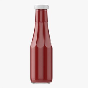 Barbecue sauce in glass bottle 07 model
