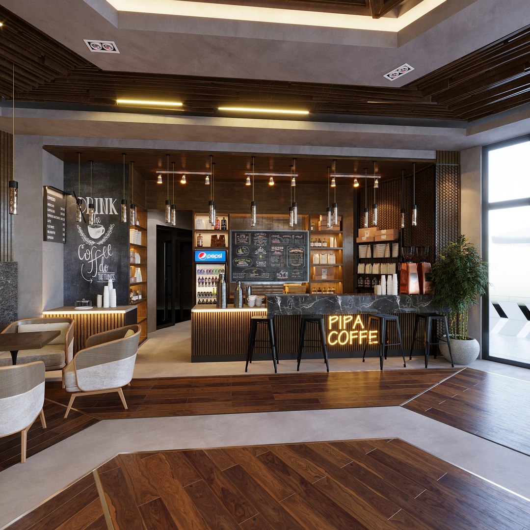 Cafe Design 123D模型 - TurboSquid 1975916