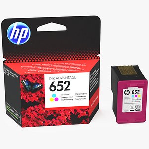 Box with HP 652 Ink Cartridge Tricolor