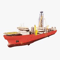 Modern Generic Drill Ship RUSTED