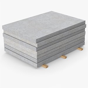Concrete Panels On Wood Planks model