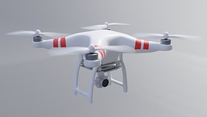 Low Poly White Drone