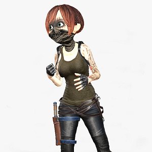 Cartoon Rigged Thief Girl-Liza Character